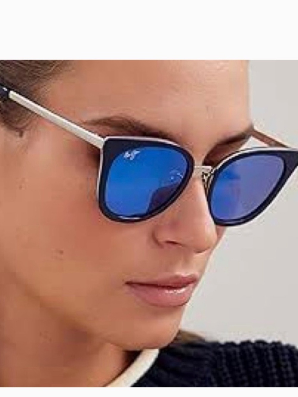 Maui Jim Polarized Wood Rose in Navy with Blue Hawaii Lenses